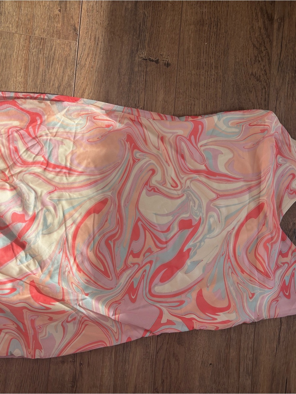SO Groovy Hippie festival pink butter yellow powder blue swirl halter dress